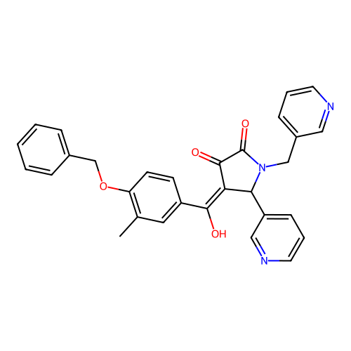 4-[4-(BENZYLOXY)-3-METHYLBENZOYL]-3-HYDROXY-5-(3-PYRIDINYL)-1-(3-PYRIDINYLMETHYL)-1,5-DIHYDRO-2H-PYRROL-2-ONE structure