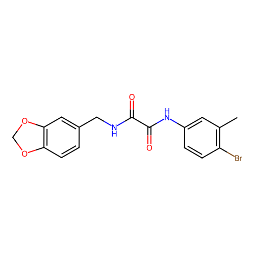 N-(1,3-benzodioxol-5-ylmethyl)-N'-(4-bromo-3-methylphenyl)ethanediamide structure