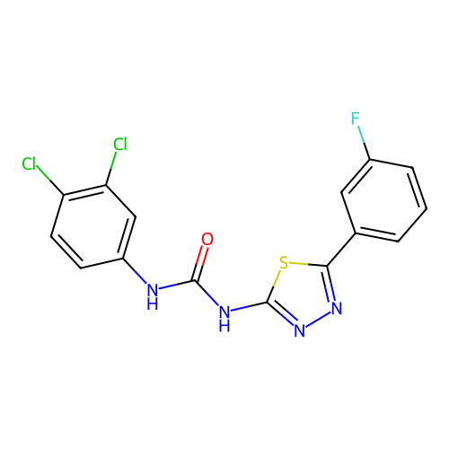 1-(3,4-Dichlorophenyl)-3-(5-(3-fluorophenyl)-1,3,4-thiadiazol-2-yl)urea structure