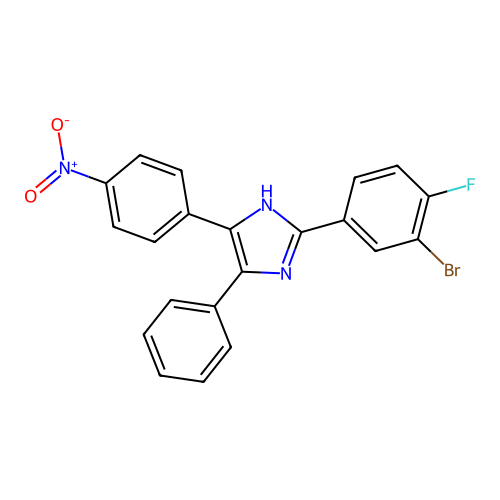 2-(3-bromo-4-fluorophenyl)-5-(4-nitrophenyl)-4-phenyl-1H-imidazole structure