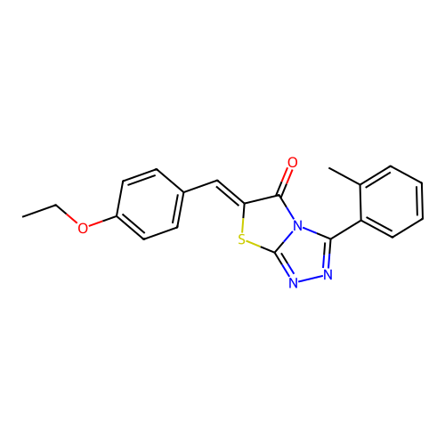 (Z)-6-(4-ethoxybenzylidene)-3-(o-tolyl)thiazolo[2,3-c][1,2,4]triazol-5(6H)-one structure