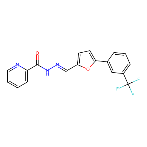 (E)-N'-((5-(3-(trifluoromethyl)phenyl)furan-2-yl)methylene)picolinohydrazide structure