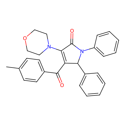 3-(4-methylbenzoyl)-4-morpholin-4-yl-1,2-diphenyl-2H-pyrrol-5-one structure