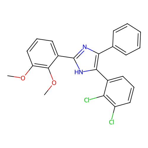 5-(2,3-dichlorophenyl)-2-(2,3-dimethoxyphenyl)-4-phenyl-1H-imidazole structure
