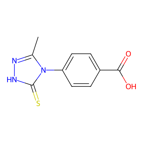 4-(3-methyl-5-thioxo-1,5-dihydro-4H-1,2,4-triazol-4-yl)benzoic acid structure