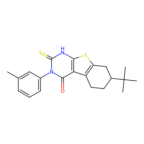 7-(tert-butyl)-2-mercapto-3-(m-tolyl)-5,6,7,8-tetrahydrobenzo[4,5]thieno[2,3-d]pyrimidin-4(3H)-one structure