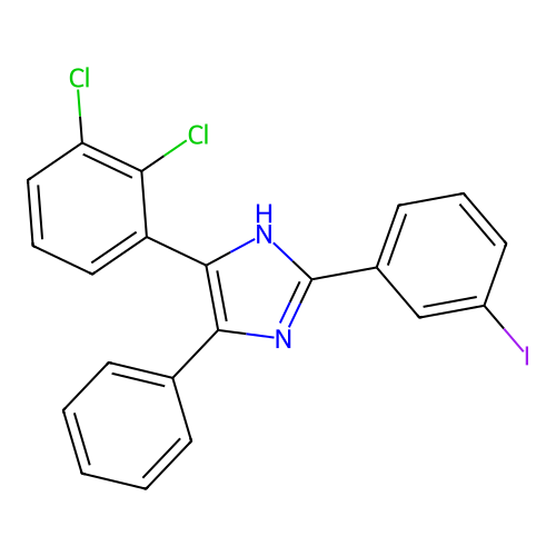 5-(2,3-dichlorophenyl)-2-(3-iodophenyl)-4-phenyl-1H-imidazole structure
