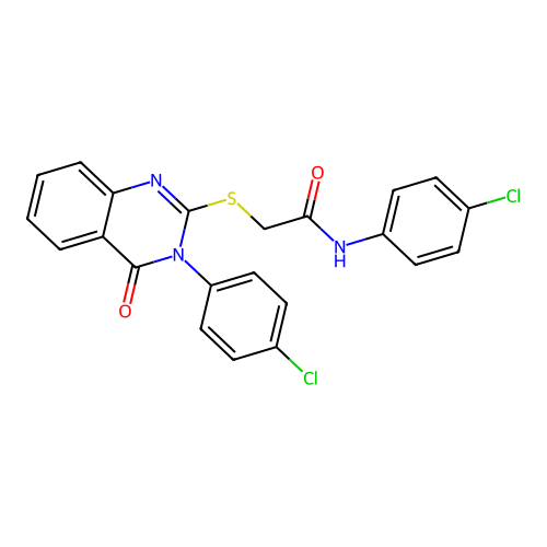 N-(4-chlorophenyl)-2-((3-(4-chlorophenyl)-4-oxo-3,4-dihydroquinazolin-2-yl)thio)acetamide structure