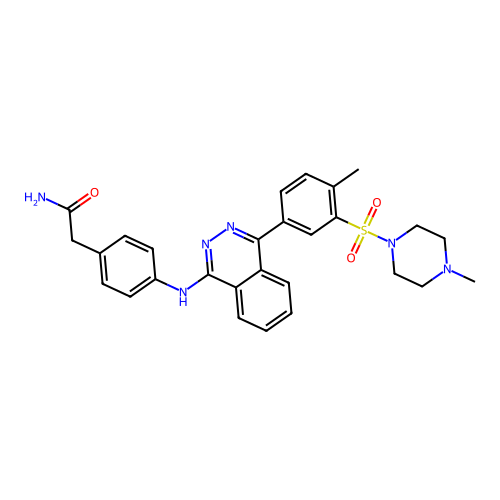 2-{4-[(4-{4-methyl-3-[(4-methylpiperazin-1-yl)sulfonyl]phenyl}phthalazin-1-yl)amino]phenyl}acetamide structure