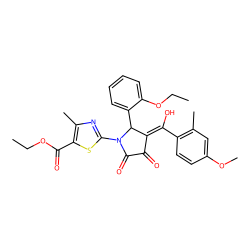 ethyl 2-(2-(2-ethoxyphenyl)-4-hydroxy-3-(4-methoxy-2-methylbenzoyl)-5-oxo-2,5-dihydro-1H-pyrrol-1-yl)-4-methylthiazole-5-carboxylate structure