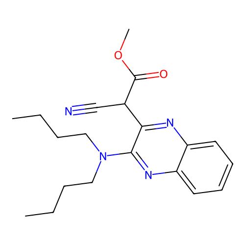 Methyl cyano[3-(dibutylamino)quinoxalin-2-yl]acetate structure