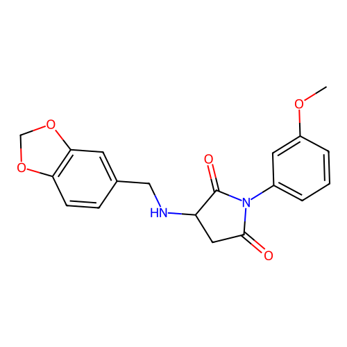 3-[(1,3-Benzodioxol-5-ylmethyl)amino]-1-(3-methoxyphenyl)pyrrolidine-2,5-dione structure