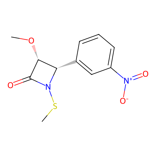 (3R,4S)-3-methoxy-1-methylsulfanyl-4-(3-nitrophenyl)azetidin-2-one structure