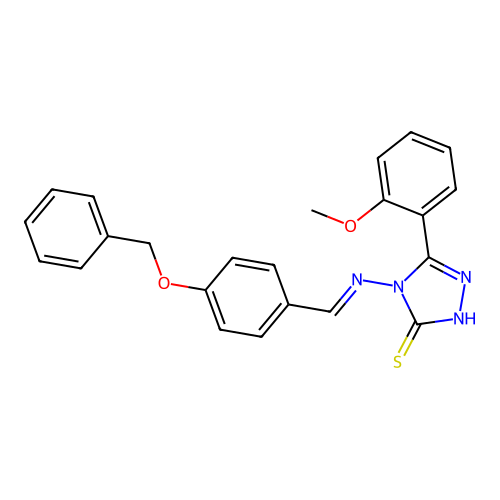 (E)-4-((4-(benzyloxy)benzylidene)amino)-5-(2-methoxyphenyl)-4H-1,2,4-triazole-3-thiol structure