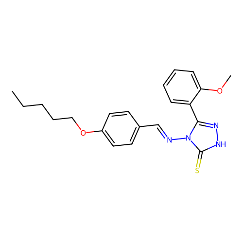 5-(2-Methoxy-PH)-4-((4-(pentyloxy)benzylidene)amino)-4H-1,2,4-triazole-3-thiol structure