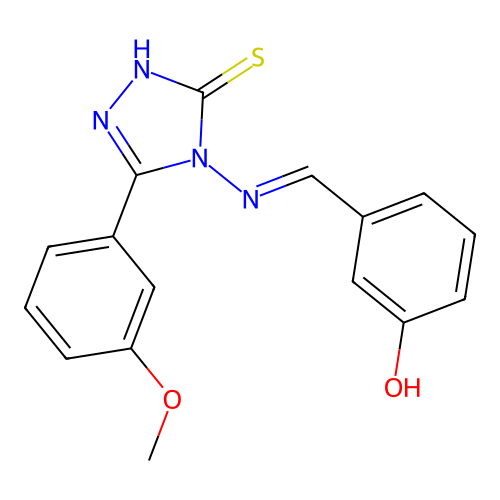 3-(((3-Mercapto-5-(3-methoxyphenyl)-4H-1,2,4-triazol-4-YL)imino)methyl)phenol structure