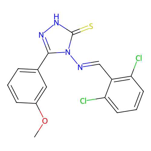 4-((2,6-Dichlorobenzylidene)amino)-5-(3-methoxyphenyl)-4H-1,2,4-triazole-3-thiol structure