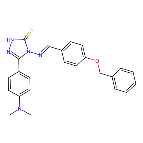 (E)-4-((4-(benzyloxy)benzylidene)amino)-5-(4-(dimethylamino)phenyl)-4H-1,2,4-triazole-3-thiol structure