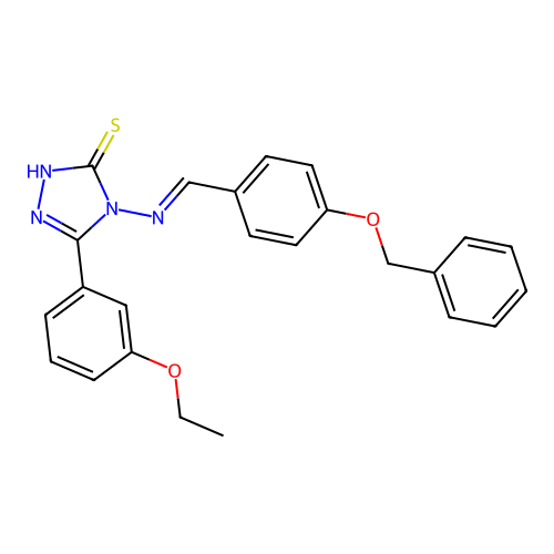(E)-4-((4-(benzyloxy)benzylidene)amino)-5-(3-ethoxyphenyl)-4H-1,2,4-triazole-3-thiol structure