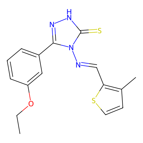 5-(3-Ethoxy-PH)-4-(((3-ME-2-thienyl)methylene)amino)-4H-1,2,4-triazole-3-thiol structure