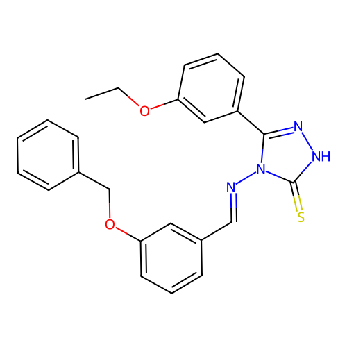 (E)-4-((3-(benzyloxy)benzylidene)amino)-5-(3-ethoxyphenyl)-4H-1,2,4-triazole-3-thiol structure