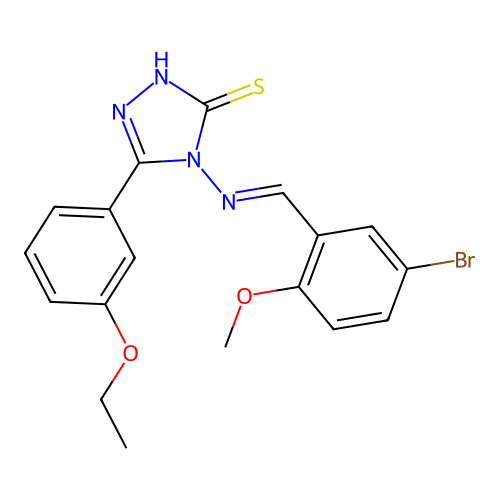 4-((5-BR-2-Methoxybenzylidene)amino)-5-(3-ethoxy-PH)-4H-1,2,4-triazole-3-thiol structure