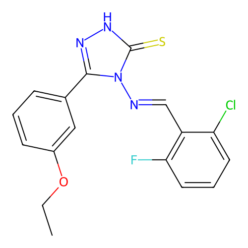 4-((2-CL-6-Fluorobenzylidene)amino)-5-(3-ethoxyphenyl)-4H-1,2,4-triazole-3-thiol structure
