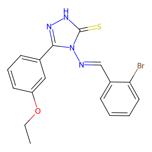 4-((2-BR-Benzylidene)amino)-5-(3-ethoxy-PH)-4H-1,2,4-triazol-3-YL hydrosulfide structure