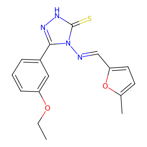 5-(3-Ethoxyphenyl)-4-(((5-ME-2-furyl)methylene)amino)-4H-1,2,4-triazole-3-thiol structure