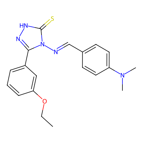 4-((4-(Dimethylamino)benzylidene)amino)-5-(3-ethoxy-PH)4H-1,2,4-triazole-3-thiol structure