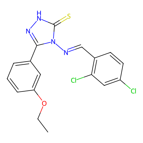 4-((2,4-Dichlorobenzylidene)amino)-5-(3-ethoxyphenyl)-4H-1,2,4-triazole-3-thiol structure