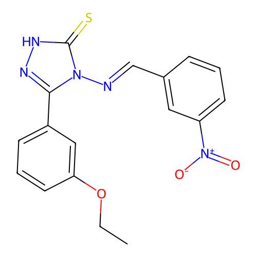 5-(3-Ethoxyphenyl)-4-((3-nitrobenzylidene)amino)-4H-1,2,4-triazole-3-thiol structure