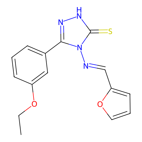 5-(3-Ethoxyphenyl)-4-((2-furylmethylene)amino)-4H-1,2,4-triazole-3-thiol structure