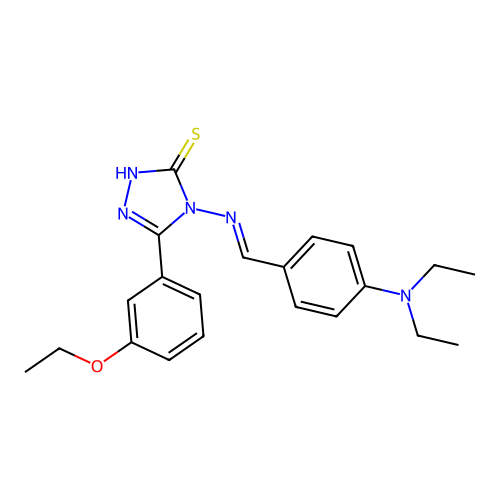 4-((4-(Diethylamino)benzylidene)amino)-5-(3-ethoxy-PH)-4H-1,2,4-triazole-3-thiol structure