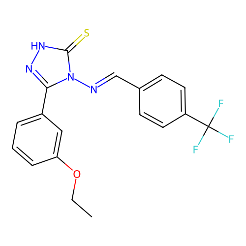 5-(3-Ethoxy-PH)-4-((4-(tri-F-methyl)benzylidene)amino)-4H-1,2,4-triazole-3-thiol structure