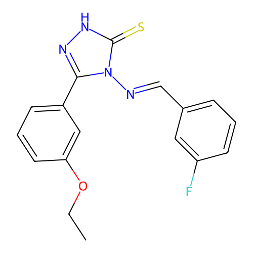 5-(3-Ethoxyphenyl)-4-((3-fluorobenzylidene)amino)-4H-1,2,4-triazole-3-thiol structure
