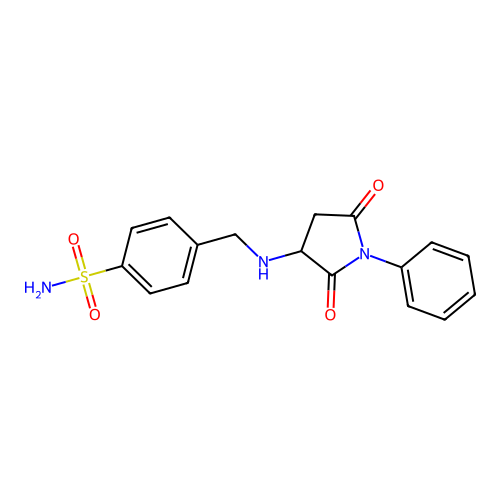 4-(((2,5-Dioxo-1-phenylpyrrolidin-3-yl)amino)methyl)benzenesulfonamide structure