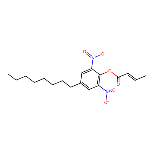 2-Butenoic acid, 2,6-dinitro-4-octylphenyl ester structure