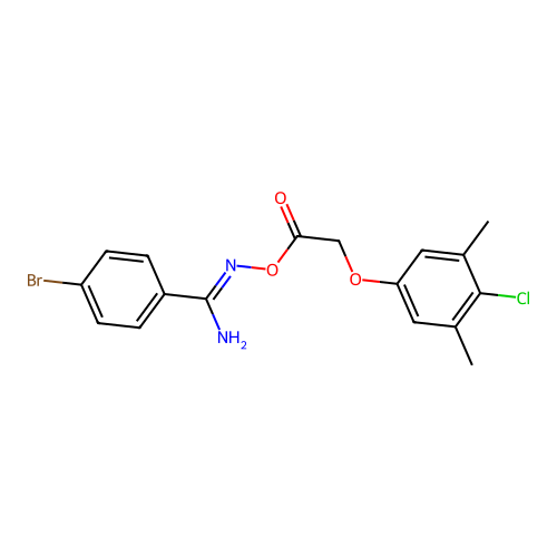 [[amino-(4-bromophenyl)methylidene]amino] 2-(4-chloro-3,5-dimethylphenoxy)acetate structure