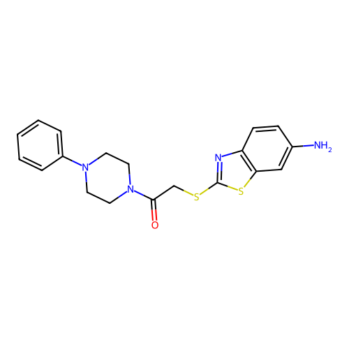 2-[(6-Amino-1,3-benzothiazol-2-yl)sulfanyl]-1-(4-phenylpiperazin-1-yl)ethanone structure