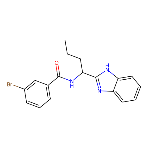 N-[1-(1H-benzimidazol-2-yl)butyl]-3-bromobenzamide structure