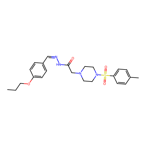2-{4-[(4-methylphenyl)sulfonyl]piperazin-1-yl}-N'-[(Z)-(4-propoxyphenyl)methylidene]acetohydrazide structure