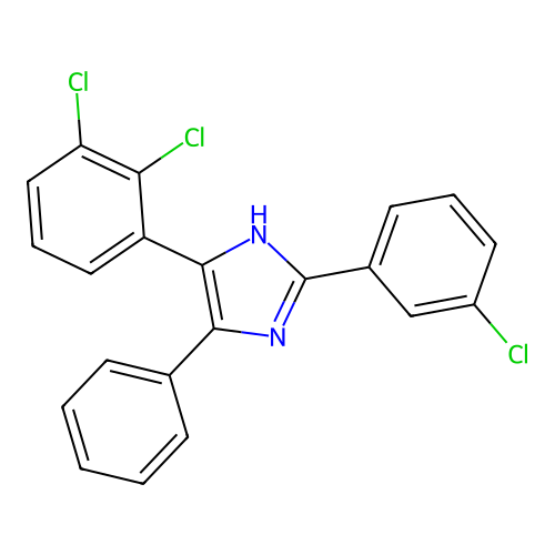 2-(3-chlorophenyl)-5-(2,3-dichlorophenyl)-4-phenyl-1H-imidazole structure