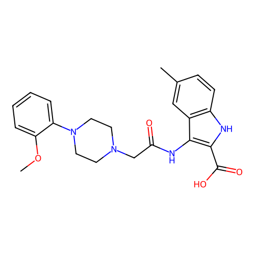 3-[[2-[4-(2-methoxyphenyl)piperazin-1-yl]acetyl]amino]-5-methyl-1H-indole-2-carboxylic Acid structure