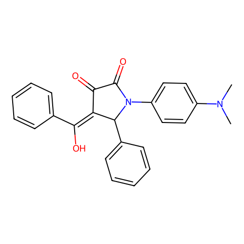 (4E)-1-(4-dimethylaminophenyl)-4-[hydroxy(phenyl)methylidene]-5-phenylpyrrolidine-2,3-dione structure