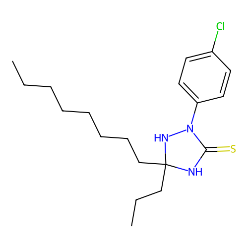2-(4-Chlorophenyl)-5-octyl-5-propyl-1,2,4-triazolidine-3-thione structure