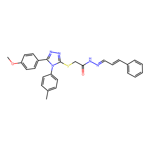 2-{[5-(4-methoxyphenyl)-4-(4-methylphenyl)-4H-1,2,4-triazol-3-yl]sulfanyl}-N'-[(1E,2E)-3-phenylprop-2-en-1-ylidene]acetohydrazide structure