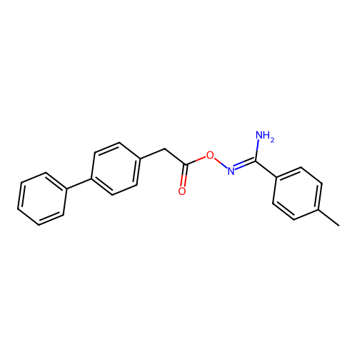 [[Amino-(4-methylphenyl)methylidene]amino] 2-(4-phenylphenyl)acetate structure