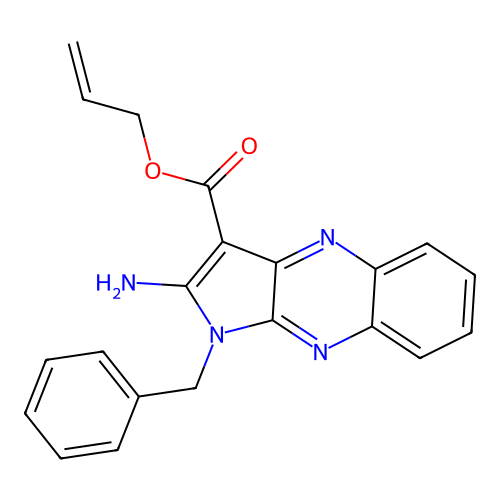 prop-2-en-1-yl 2-amino-1-benzyl-1H-pyrrolo[2,3-b]quinoxaline-3-carboxylate structure