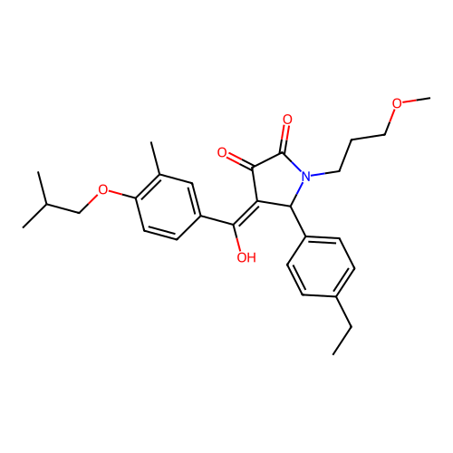 (4E)-5-(4-ethylphenyl)-4-[hydroxy-[3-methyl-4-(2-methylpropoxy)phenyl]methylidene]-1-(3-methoxypropyl)pyrrolidine-2,3-dione structure